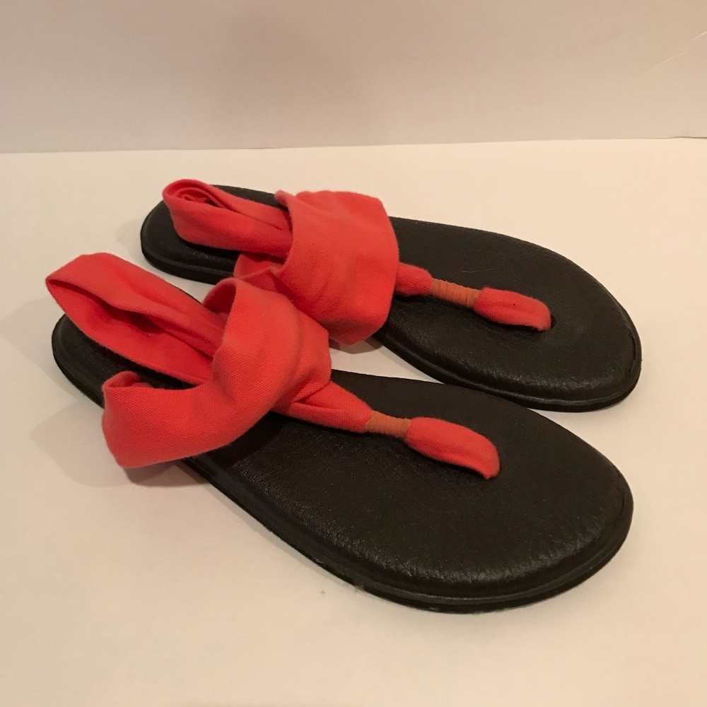 Sanuk Pink Yoga Sling Flip Flops 10